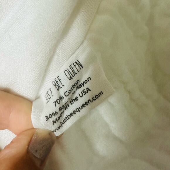 JUST BEE QUEEN White Cutout One Shoulder Cotton High Slit Dress Size Extra Large - Picture 12 of 12